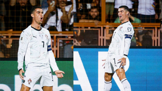  رونالدو سجل ثنائية أعاد بها فارق 24 هدفا عن ميسي