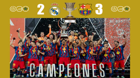 برشلونة يفوز على ريال مدريد ويتوج بطلاً للسوبر الاسباني
