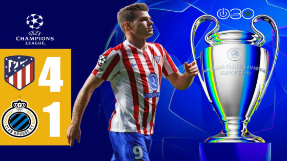 النرويجي سورلوث سجل ثلاثية قادت أتليتيكو مدريد للفوز على كلوب بروج وبلوغ ثمن نهائي أبطال أوروبا