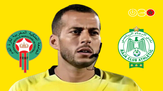 الحكم نوفل نشيط الذي أدار مباراة الرجاء واتحاد طنجة