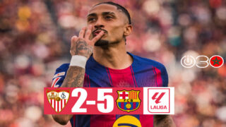 برشلونة يكتسح إشبيلية بخماسية ويعزز موقعه في صدارة الدوري الإسباني