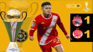 لقطة من مباراة أولمبيك آسفي والوداد الرياضي في ذهاب ربع نهائي كأس الكونفدرالية الإفريقية.