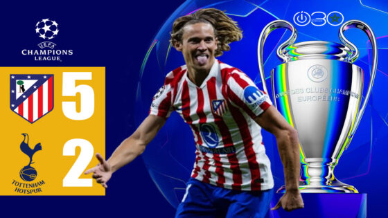 دوري أبطال أوروبا: أتليتكو مدريد يقسو على توتنهام بخماسية ويقترب من الربع