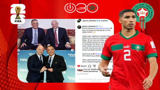 رئيس “فيفا” يشيد بالمنتخب المغربي قبل مونديال 2026: “أسود الأطلس ألهموا العالم في قطر”