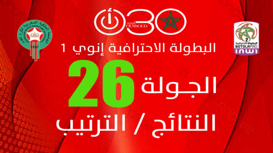 البطولة الاحترافية1 – الجولة 26 : الجيش يهزم الكوكب وينفرد بالصدارة وبركان يضغط بفوزه على الماص