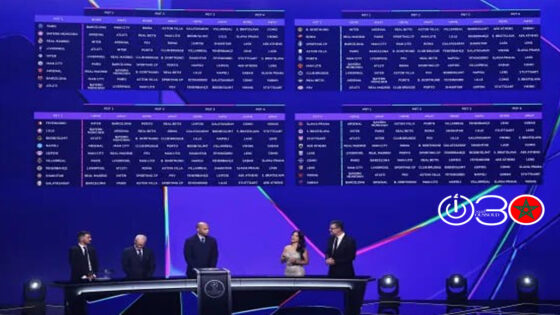 قرعة أبطال أوروبا تضع حكيمي وبوعدي في طريق برشلونة