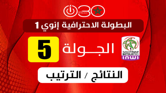 البطولة الاحترافية 1 ـ الجولة الخامسة : النادي المكناسي يقتسم الزعامة مع الكوكب